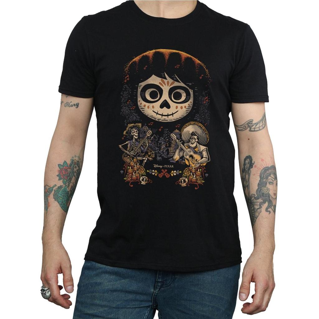 Coco Mens Poster Miguel Face Cotton T-Shirt
