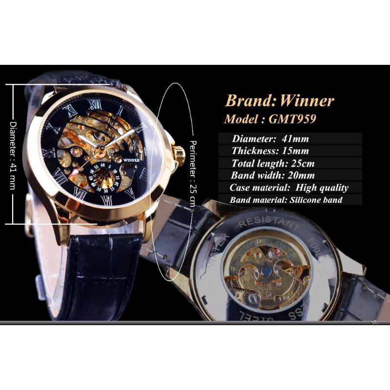 WINNER Men's Personality Classic Skeletonized Watch Automatic Mechanical Watch