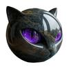 Black Cat Stone Cat Head Sculpture Marble Texture Healing Stones