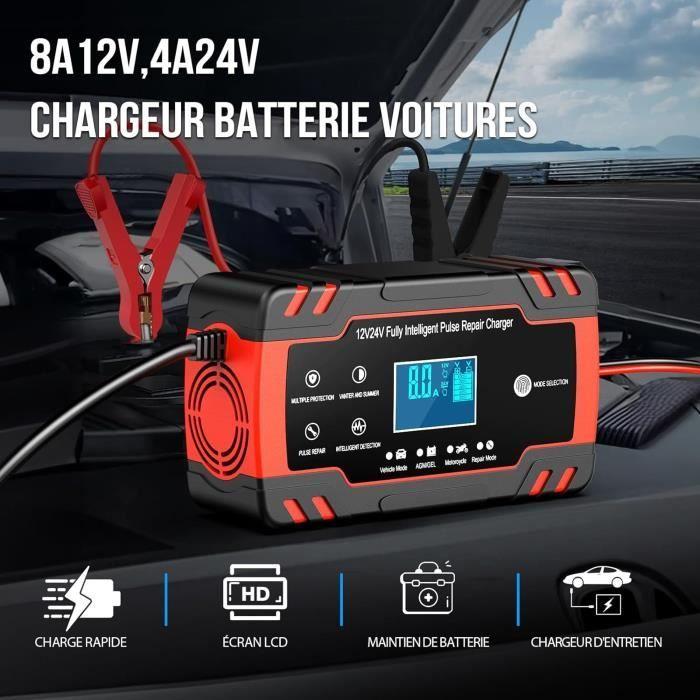 Chargeur De Batterie - Husgw - 12V/24V - 8A - Fonction Réparation - Écran LCD