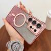 Foreign trade applicable Samsung S26U mobile phone case electroplating magnetic suction S25Plus lens glitter S24FE protective case