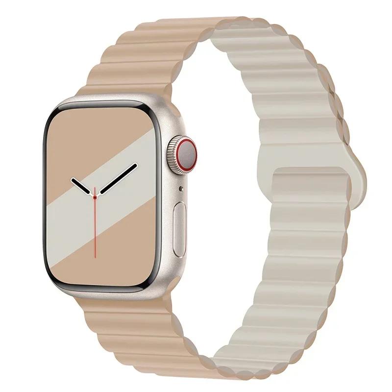 Magnetic Strap For Apple Watch Bands 45mm 38mm 49mm 40mm 42mm 41mm Silicone Sport Bracelet iWatch Series Ultra 9 6 5 7 8 Se 44mm