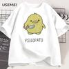 Psicopato T-Shirt Herren Damen Süße Ente mit Messer T-Shirt Lässig Kurzarm Baumwolle Bedruckt Rundhals T-Shirt Streetwear Locker