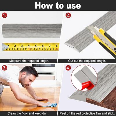 Carpet To Tile Floor Transition Strip Wear-resistant Self Adhesive Threshold Cover Household PVC Edging Trim Strip Doorway
