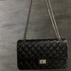 Rhombus chain leather women's bag personalized burst pattern first layer cowhide high-end commuting shoulder messenger bag
