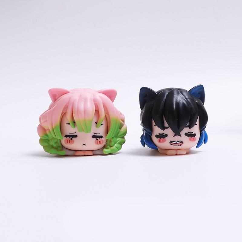 High-quality Pvc Demon Slayer Collectible Figures Set Of Six With Tanjiro Nezuko Zenitsu