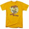 Mighty Mouse Vintage Day T Shirt Mens Licensed Cartoon Merchandise Gold