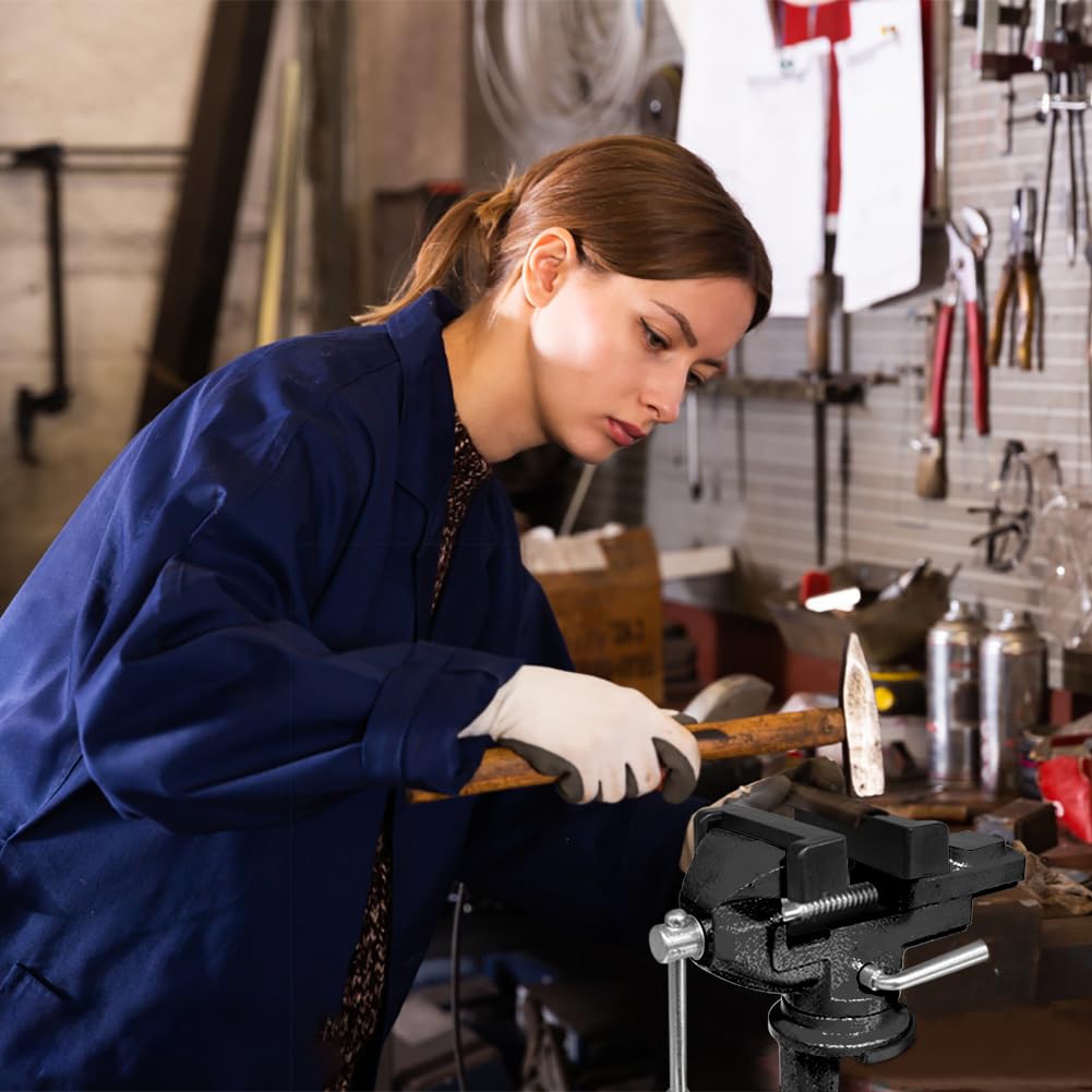 Vtuesxn Desktop Rotating Jaw Width Maximum Opening Compact Tabletop Vise with Adjustable Rotary Clamping Opening Portable Ideal for and Crafts Vise,