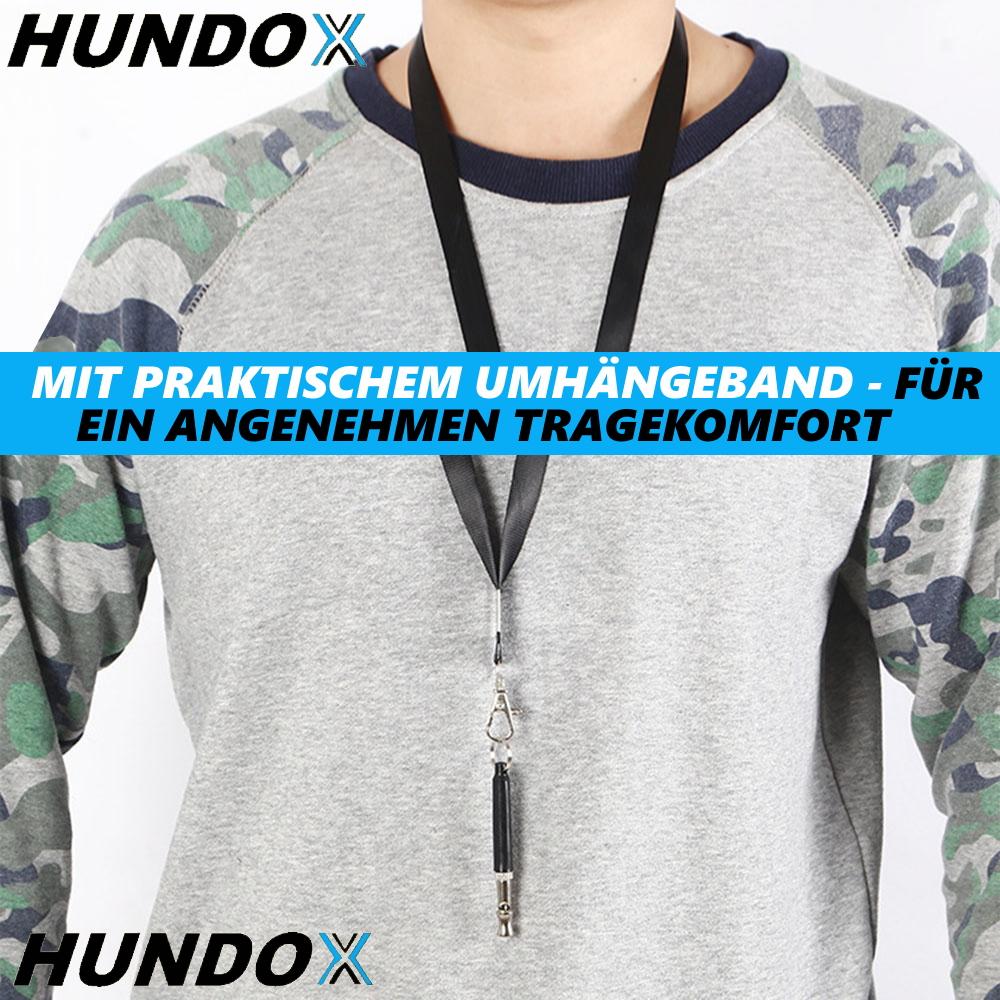 HUNDOX Hundepfeife Hochfrequenzpfeife lautlos + Klicker+ Schlüsselband [2er Set]