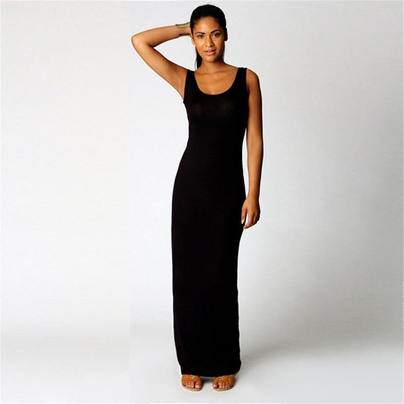 Einfarbig sexy Nachtclub Schrittweste langes Kleid Modekleid Sommerkleidung dünner schmaler Hüftrock