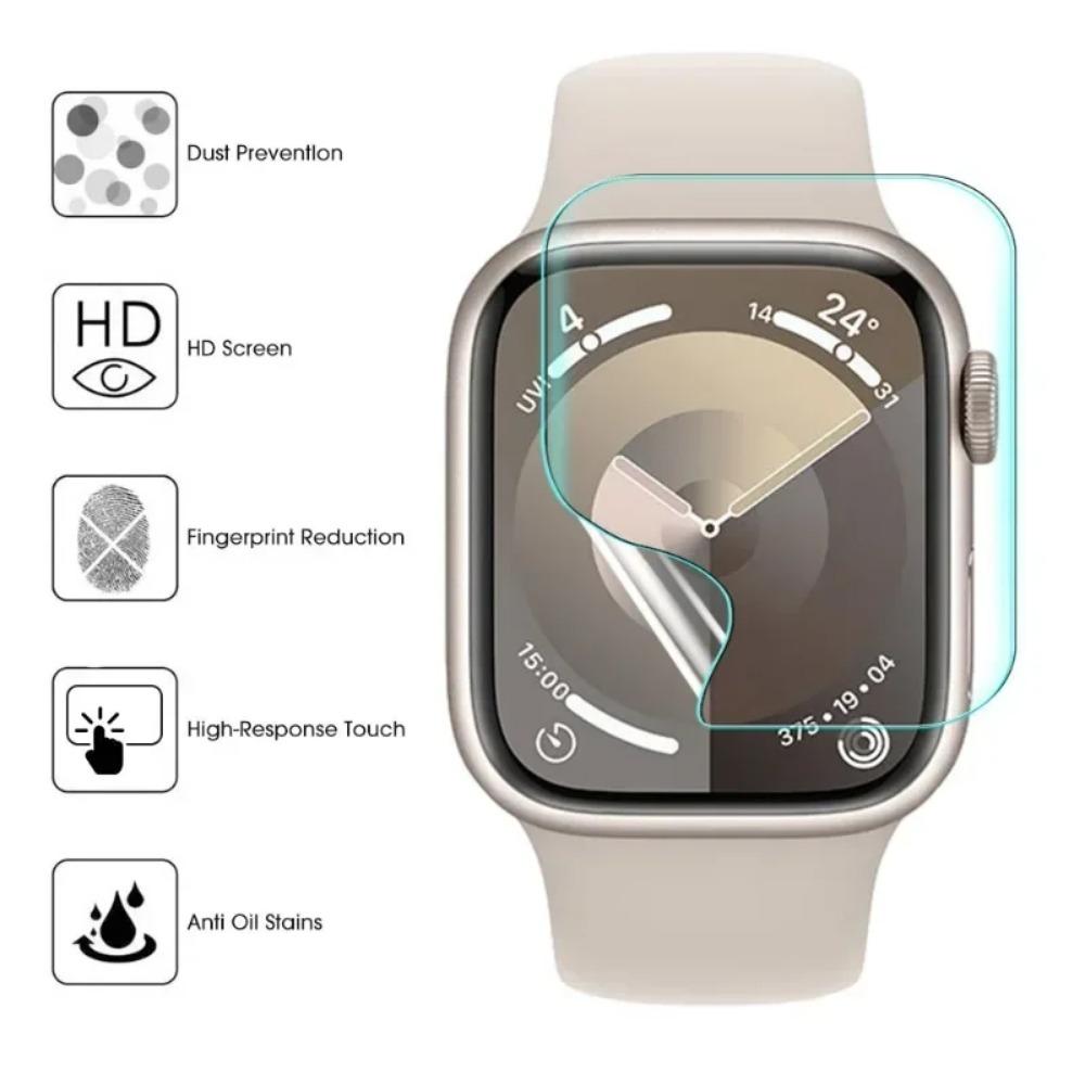 Pellicola Protettiva per Schermo per Apple Watch 49mm 45mm 44mm 42mm 41mm 40mm Pellicola Protettiva Morbida per iWatch Serie Ultra 9 8 7 6 5 3 SE