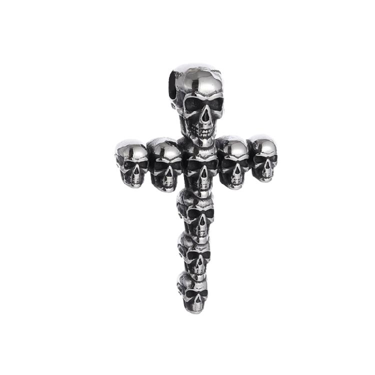Dark Style Skull Crosses Necklace Alloy Gothic Jewelry Unique Skull Jewelry Gift Perfect For Halloween And Rock Fashion