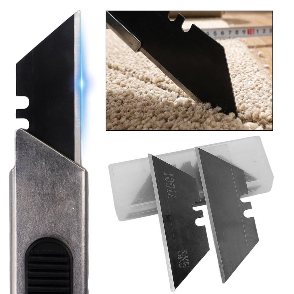 Black Steel Ladder Blade Box Set Sharp Trapezoid Utility Knife Replacement DIY Art Craft Cutter Carving Supplies Multifunctional