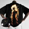Camiseta Preta de Algodão Extra Grande Unissex com Estampa Vintage nas Costas do Dragon Ball Super Saiyajin Gohan 40º Aniversário, Verão 20