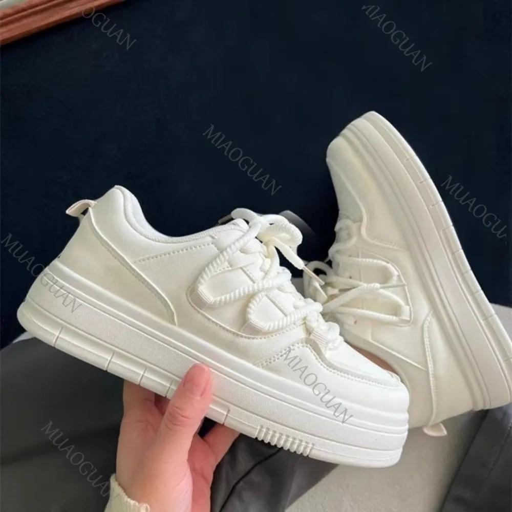 Fashion Fashion Sneakers for Women 2025 New Spring Autumn Casual White Platform Shoes Female Lace Up Sports Board Ladies Vulcanize Shoes
