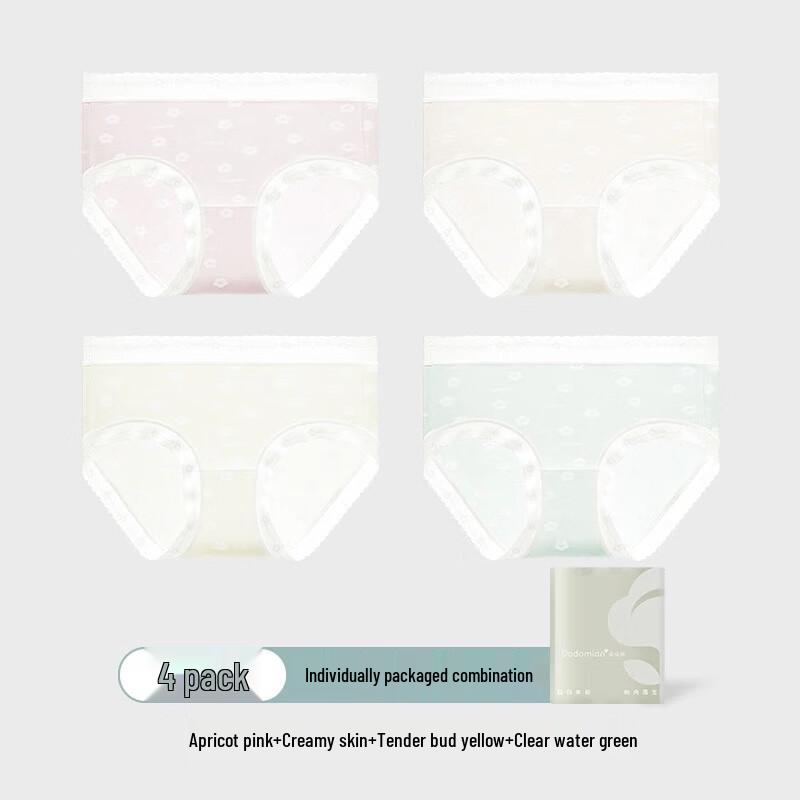 

Women s Ice Silk Antibacterial Mid-Waist Briefs (4-Pack)