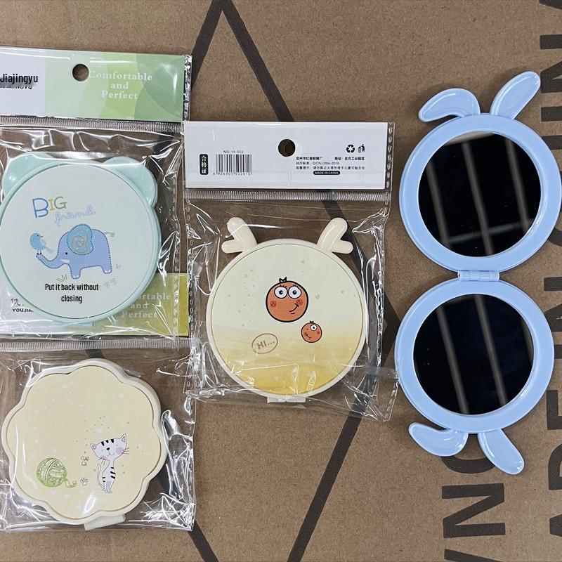 Cartoon Cute Double-Sided Portable Makeup Mirror for Girls 7.6cm