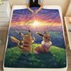 Eevee Print Flanelldecke, Hohe Qualität, Bequem für Alle Jahreszeiten, Heimdekoration, Wärme und Komfort