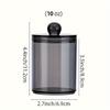 1/2pcs 10 oz black transparent plastic pharmacist jar set, suitable for cotton balls, swabs, pads, and dental floss -
