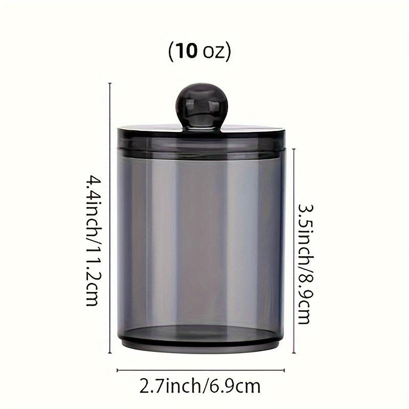 1/2pcs 10 oz black transparent plastic pharmacist jar set, suitable for cotton balls, swabs, pads, and dental floss -