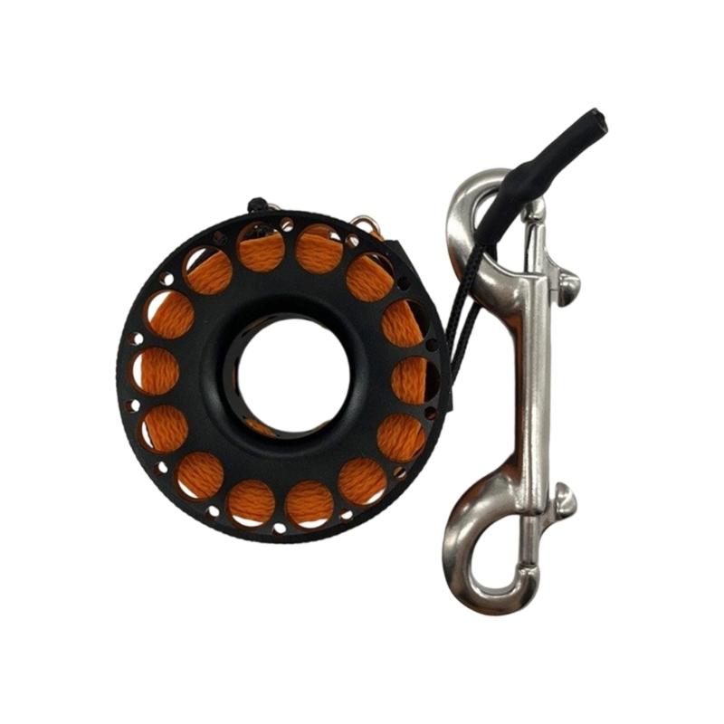 Aluminum Alloy Spool Finger Reel with Double Ended Hook Freediving Finger Spool Dives Reel Wreck Guide Line Reel
