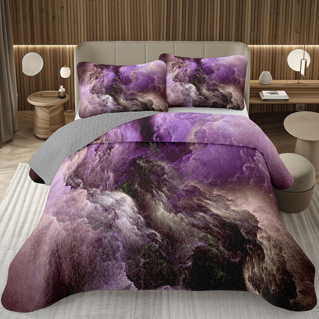 Galaxy Bedding Set Twin Queen Size for Girls Boys Teens Room Decor, Starry Sky Bedspread, Cosmos Nebula Trippy Quilted Coverlet