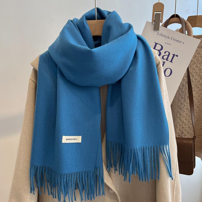 Scarf girls winter versatile solid color imitation cashmere scarf long scarf shawl dual-purpose couple men