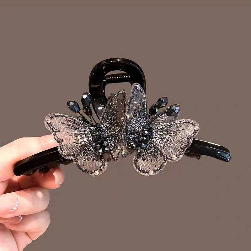 Dreamy Fairy Rhinestone Butterfly Hair Claw Clip - Large 2025 Style Updo Shark Clip