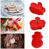 BEPAN 1 Set 3D Cartoon DIY Christmas Festival Creative Press Cookie Cutter Set of 4 Home Kitchen Baking Tools Household Goods