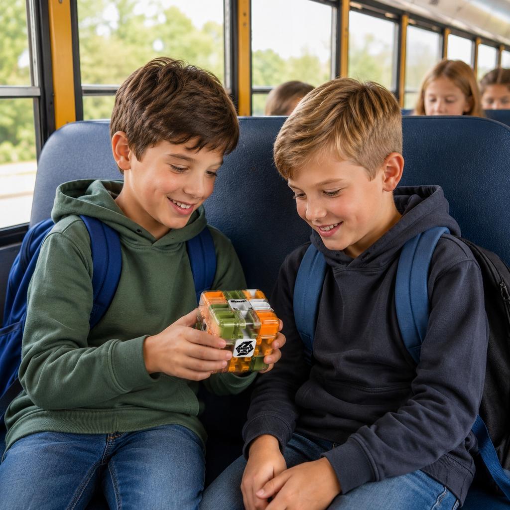 [PACZB] Logic cube for children with a maze and metal cogs Z3393