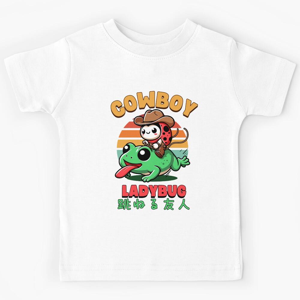 Cowboy Ladbyg, Ladybug Riding on the Frog Kids T-Shirt 130