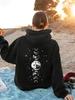 Hooded Sweatshirt with Moon Phase Starry Sky Print & Kangaroo Pocket - Cozy Fall Winter Hoodie Suitable for Daily Wear, Weekend T