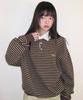 AMES-WORLDWIDE Rugby Stripe Sweatshirt Brown