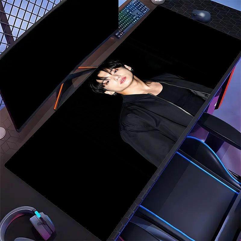 Jungkook Mouse Pad, Large Gaming Desk Mat, Non-slip XXL Mousepad for Laptop & Tablet, Mini PC Playmat with Stitched Edges