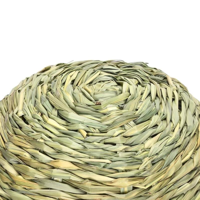 Handwoven Grass Straw House for Small Pet Hideouts Habitat Cave for Small Animals Hedgehogs Squirrels Rabbits Playhouse