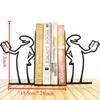 1Pair New Desktop Book Stand Cute Line Villain Black Creative Desktop Decoration Iron Book Stand
