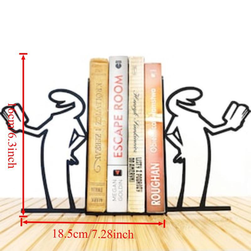 1Pair New Desktop Book Stand Cute Line Villain Black Creative Desktop Decoration Iron Book Stand