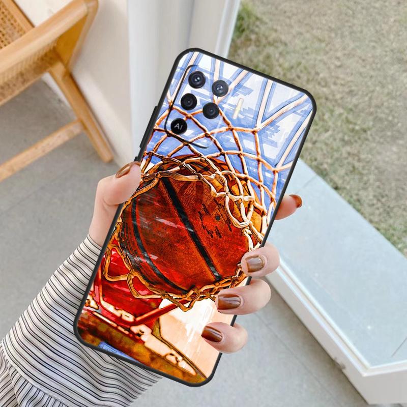 Sport Love Basketball Case For Oppo A94 A74 A54 A80 A60 A40 A18 A38 A58 A78 A98 A96 A76 A16 A15 A17 A57 A77 A5 Pro