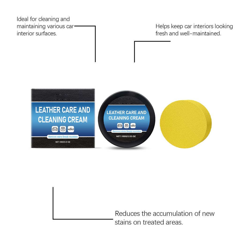 Leather Care and Cleaning Cream - and Refurbishing Interior and Car Interior Wax, Leather Care Cream