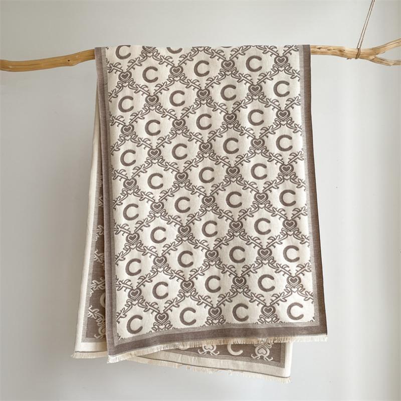 New Winter Imitation Cashmere Scarf Thickened Women's Scarf Fashionable Versatile Shawl Double-sided Warm Scarf Women