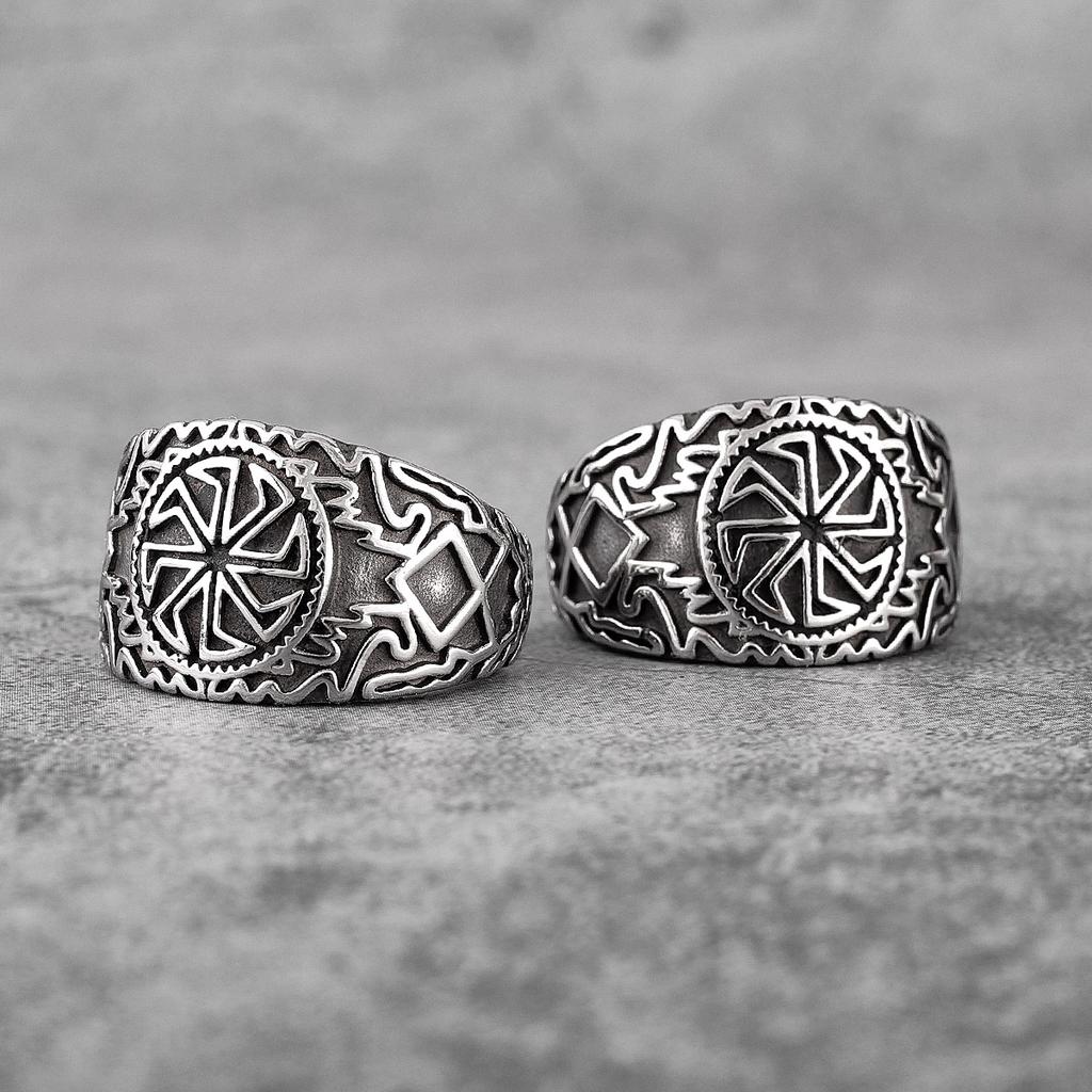 Vintage Viking Norse Mythology Stainless Steel Ring for Men Punk Hip Hop Jewelry Gift Boyfriend Creative Design