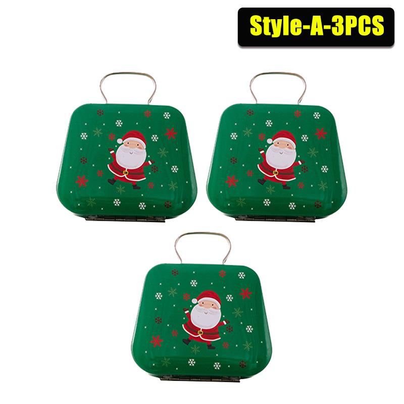 1-20PCS Tinplate Handbag Candy Box Children's Gifts Small Tin Box Mini Handbag Christmas Decoration Supplies Christmas Candy Box