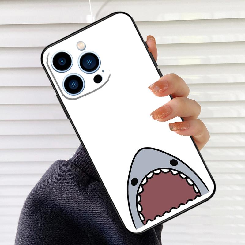 Cartoon Sharks Phone Case For iPhone 17 16 15 14 13 12 11 Pro Max mini 15 16 Plus 16e 17 Air Cover Fundas