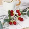 Green Leaves Simulation Berry Branches Red Faux Mulberry Fruit  Festival Supplies