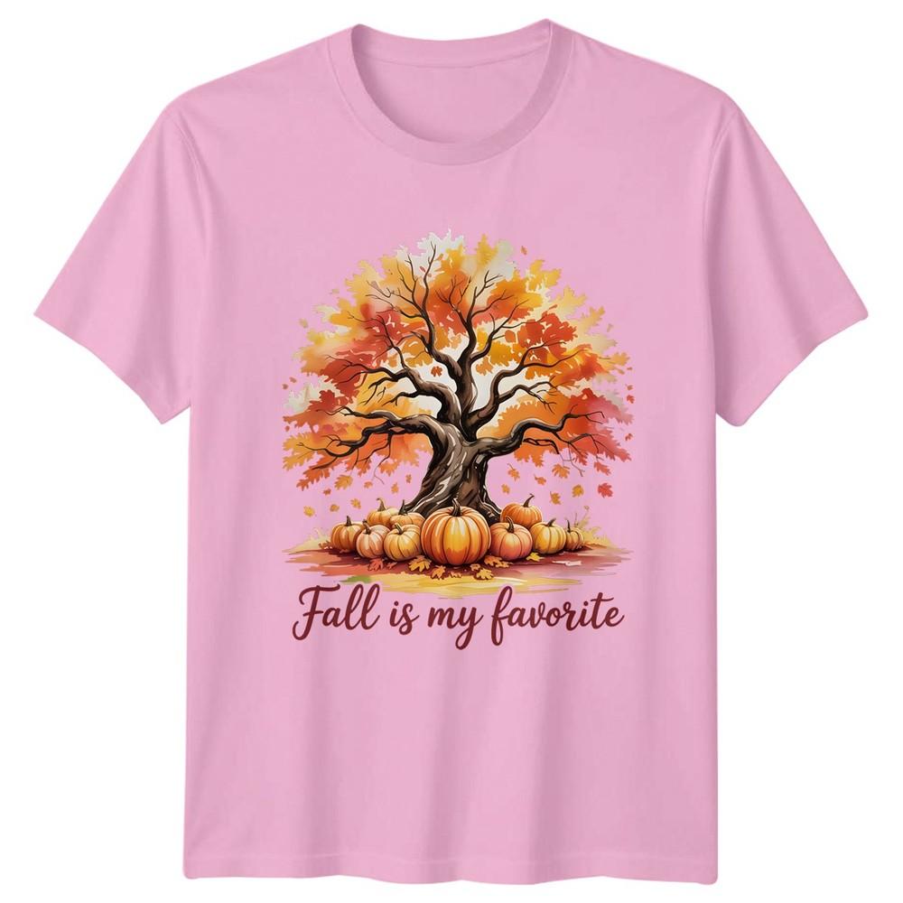 Fall Is My Favorite Autumn Tree Pumpkins Seasons Unisexs TShirt Unisexs Tee Graphic