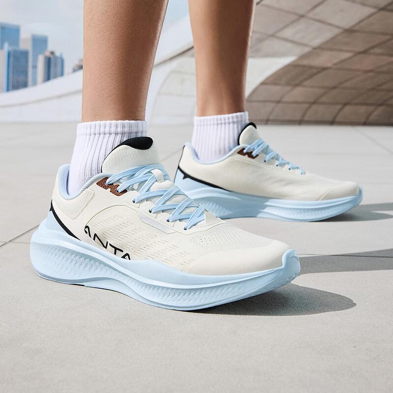 Anta Comfortable Trendy Non-Slip Durable Low-Top Training Shoes Men Sneakers White Blue 912527778-3