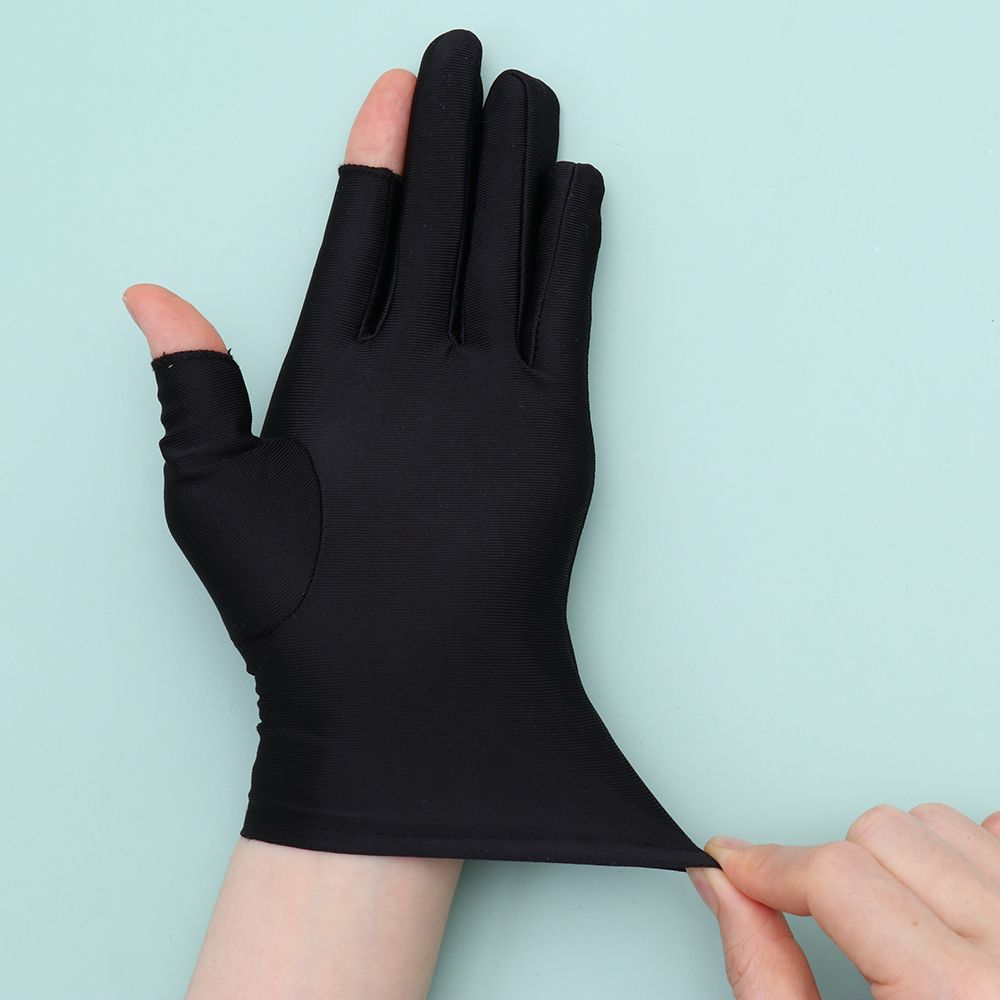 Short Stretch Thin Spandex Gloves Summer Mittens Two Finger Touch screen Driving Gloves