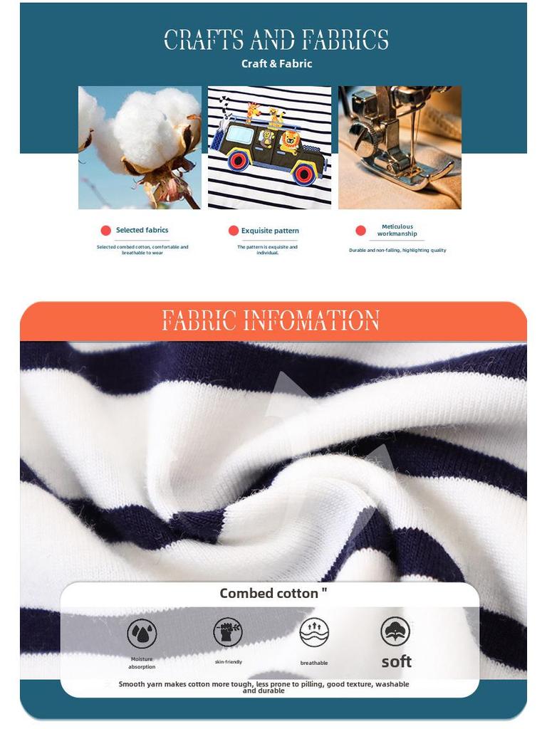 European & American Style Boys' Cartoon T-Shirt - Short Sleeve, Knitted Cotton, Summer Wear