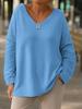 New Women's Casual V-neck Long-sleeved Pullover Loose Pure Color Multi-color Women's Top Sweatshirt