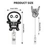 Acrylic Halloween Spooky Ghost Eyeball Skeleton Retractable Badge Reel Rotating ID Badge Holder Crocodile Clip for Doctor Nurse